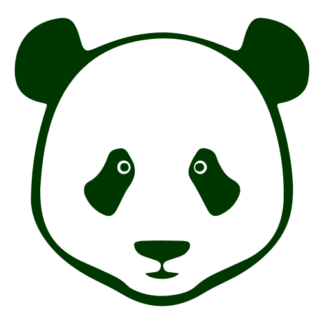 Simple Panda Face Decal (Dark Green)